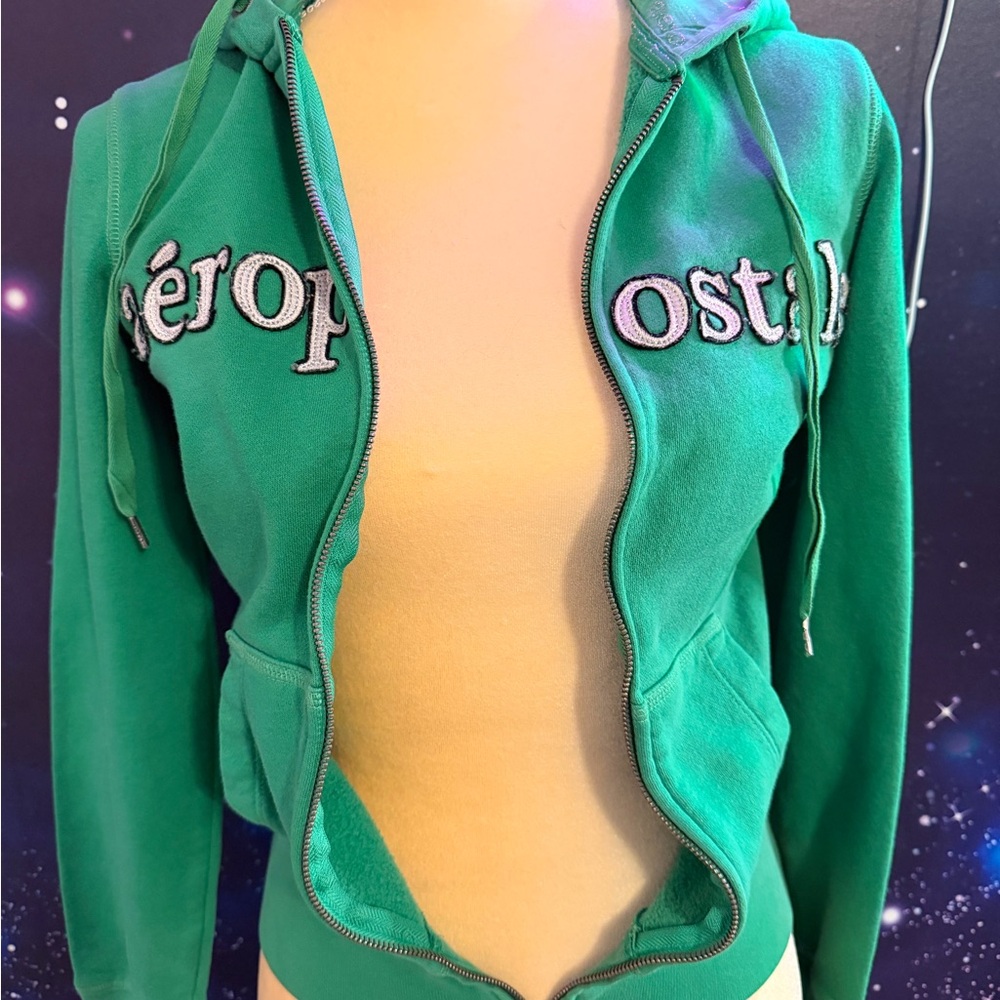 Aeropostale Vibrant Green Women's Zip-Up Hoodie
